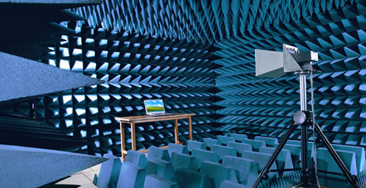 Instrument setup used for measuring electromagnetic field levels in a technical environment
